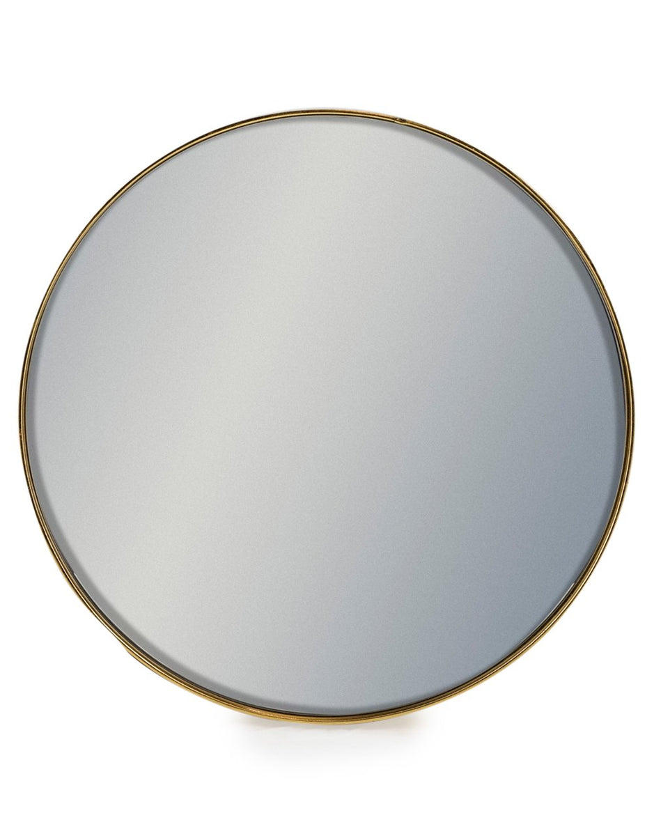 ROUND MIRROR FLAT METAL FRAME - SILVER AND GOLD OPTIONS – Thrills of ...
