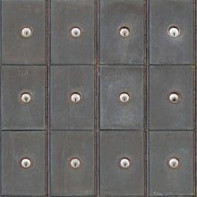 Load image into Gallery viewer, Mind The Gap Wallpaper Industrial Metal Cabinets WP20113