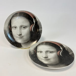 Black and White Mona Lisa Face Plate - Headphones