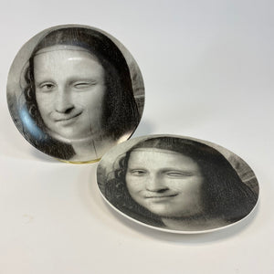 Black and White Mona Lisa Face Plate - Glasses