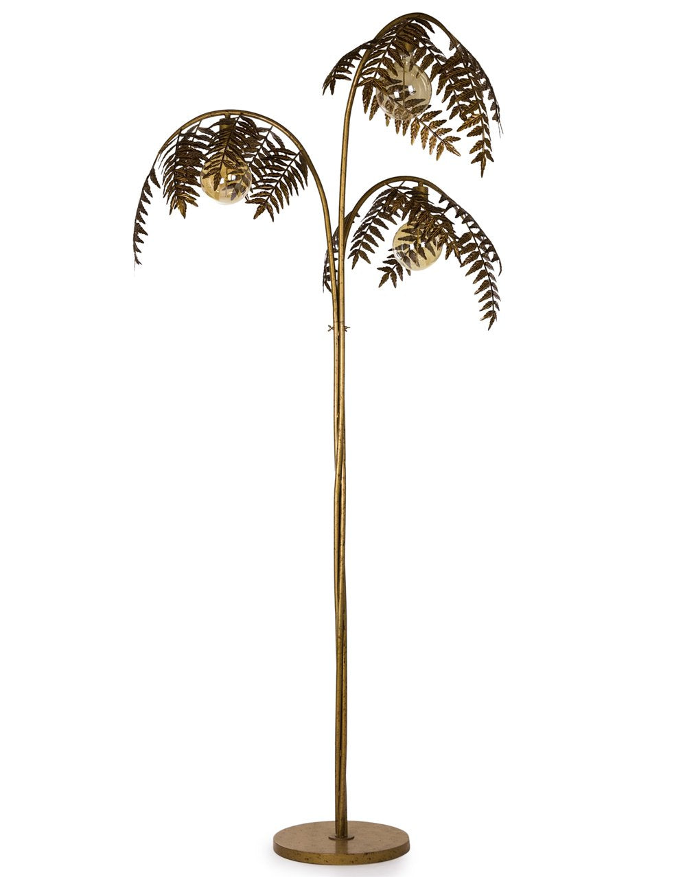 Antique Gold Palm Leaf Floor Lamp