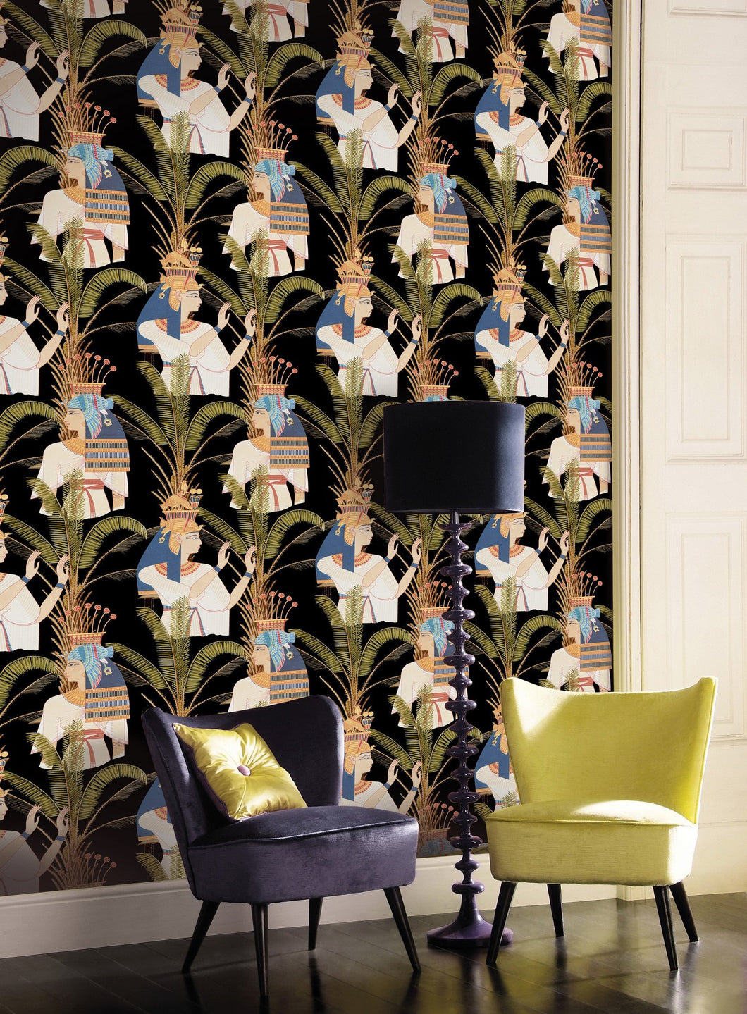 Mind The Gap Wallpaper Egyptian Queens Anthracite WP20266