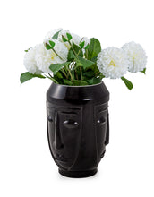 Load image into Gallery viewer, Black Glass Face Vase

