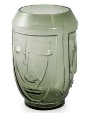 Load image into Gallery viewer, Green Glass Face Vase
