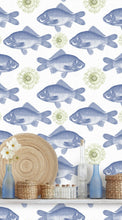 Load image into Gallery viewer, Mind The Gap Wallpaper Fish Blue WP20009
