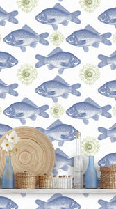 Mind The Gap Wallpaper Fish Blue WP20009