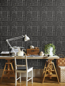 Mind The Gap Wallpaper Chateau Anthracite WP20025