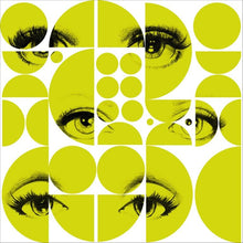 Load image into Gallery viewer, Mind The Gap Wallpaper Eyes and Circles Lime Green WP20085
