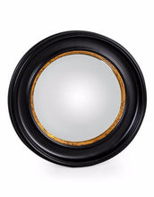 Load image into Gallery viewer, Round Black Convex Mirror with Gold Trim
