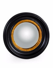 Load image into Gallery viewer, Round Black Convex Mirror with Gold Trim
